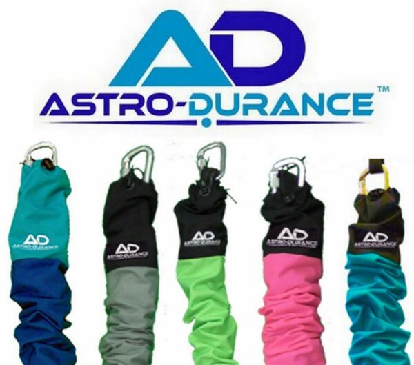 Astro-Durance rehabilitation resistance bands in vibrant colors for versatile fitness training.